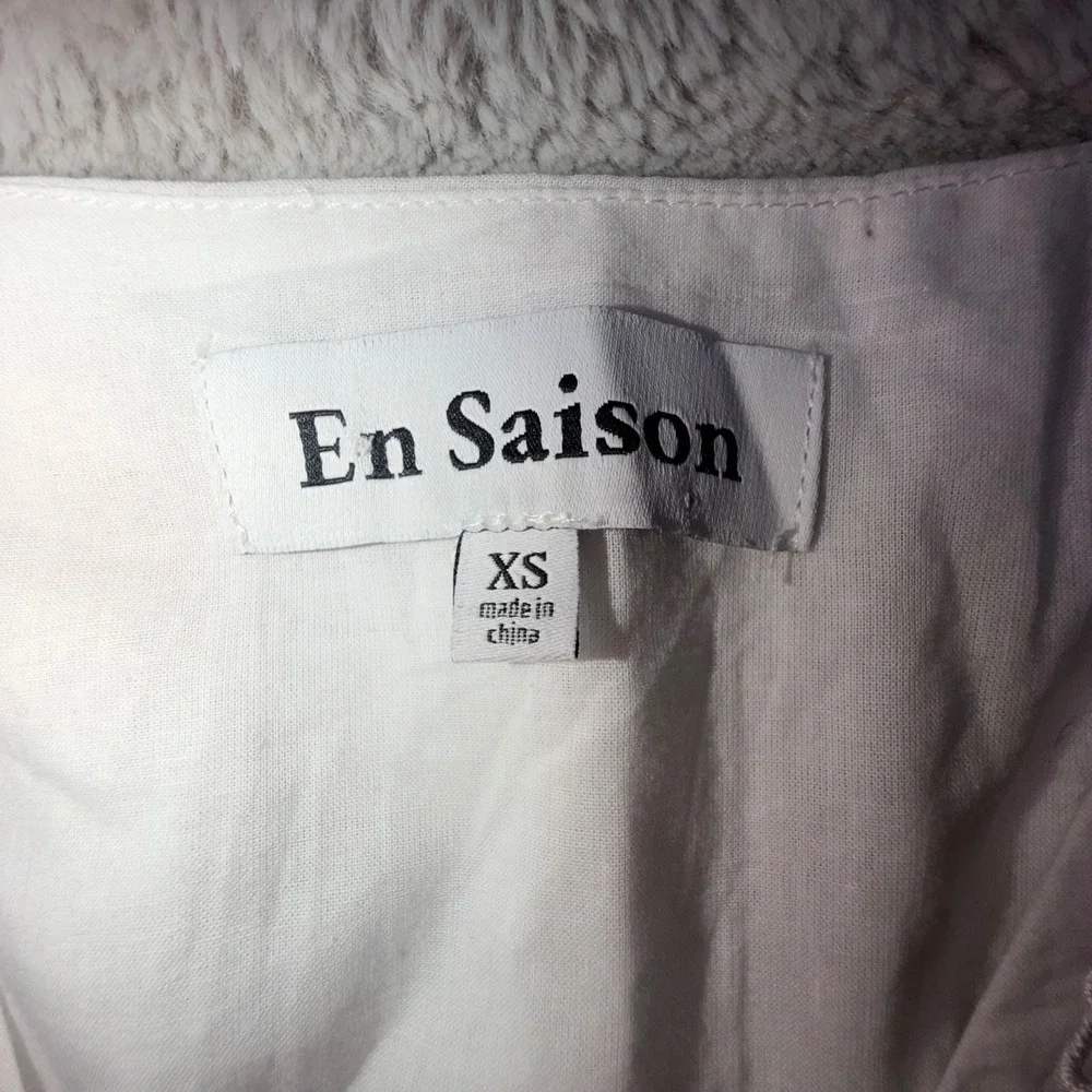 En Saison‎ Womens XS White Shell Ruffle Poplin Wrap Dress Coastal Summer Beach